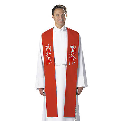 Picture of Red Descending Dove Clergy Confirmation Stole