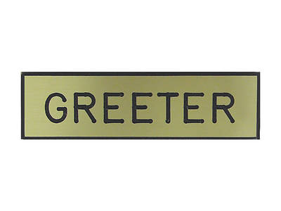 Picture of Gold and Black Greeter Pin-On Badge