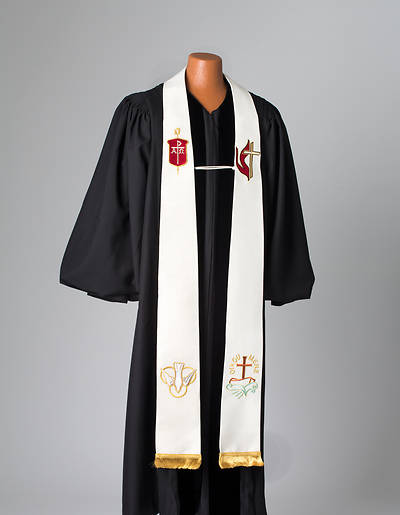 Picture of Bishop's White Lurex Stole
