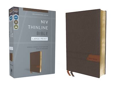 Picture of Niv, Thinline Bible, Large Print, Cloth Flexcover, Gray, Red Letter, Comfort Print