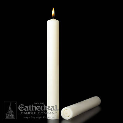 Picture of 51% Beeswax Altar Candles Cathedral 12 x 1 1/2 Pack of 12 All Purpose End