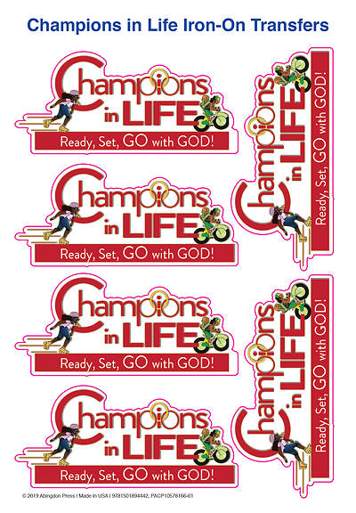 Picture of Vacation Bible School (VBS) 2020 Champions in Life Iron-On Transfers (Pkg of 12)