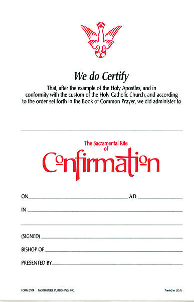Picture of Confirmation Certificate [PACKAGE OF 25 W/ ENVELOPE]