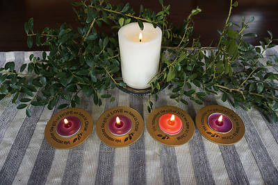 Picture of Gold Joy, Peace, Love, Hope Advent Tea Light Set