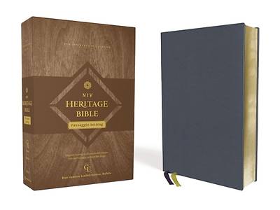Picture of Niv, Heritage Bible, Passaggio Setting, Genuine Leather, Buffalo, Blue, Line Matched, Art Gilded Edges, Comfort Print