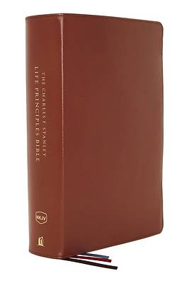 Picture of Nkjv, Charles F. Stanley Life Principles Bible, 2nd Edition, Genuine Leather, Brown, Indexed, Comfort Print