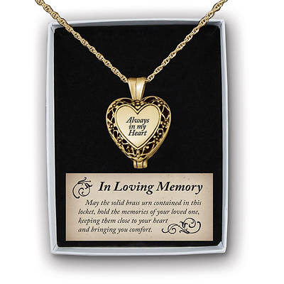 Picture of Always in My Heart Memorial Ash Holder Locket Antique Gold-tone