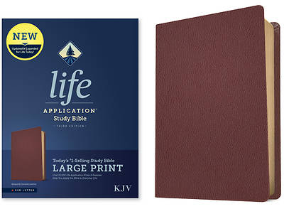 Picture of KJV Life Application Study Bible, Third Edition, Large Print (Genuine Leather, Burgundy, Red Letter)