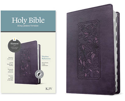 Picture of KJV Thinline Reference Bible, Filament Enabled Edition (Red Letter, Leatherlike, Floral Frame Purple, Indexed)