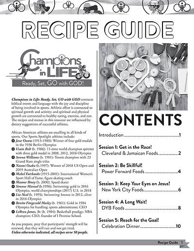 Picture of Vacation Bible School (VBS) 2020 Champions in Life Recipe Guide