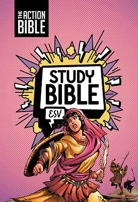 Picture of The Action Bible Study Bible Esv, Leathersoft, Pink, Full Color