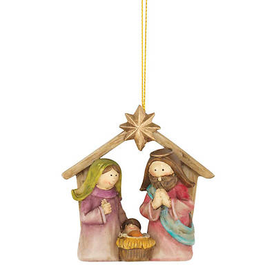 Picture of Holy Family in Creche With Star Ornament