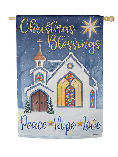 Picture of Christmas Blessings House Suede Flag