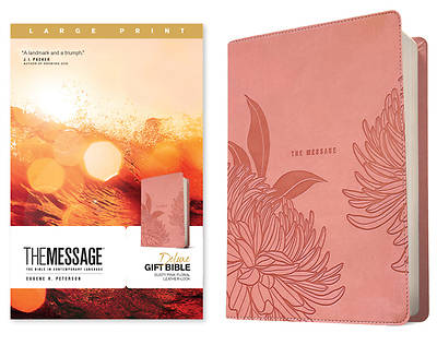 Picture of The Message Deluxe Gift Bible, Large Print (Leather-Look, Dusty Pink Floral)