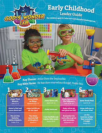 Picture of Vacation Bible School VBS 2022 God's Wonder Lab Early Childhood Leader Guide
