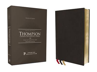 Picture of Nkjv, Thompson Chain-Reference Bible, Premium Goatskin Leather, Black, Premier Collection, Black Letter, Art Gilded Edges, Comfort Print