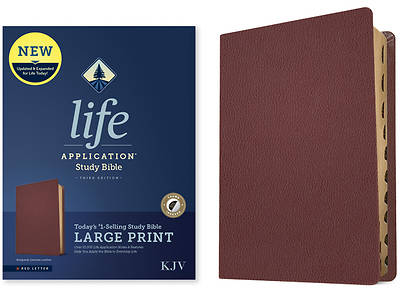 Picture of KJV Life Application Study Bible, Third Edition, Large Print (Genuine Leather, Burgundy, Indexed, Red Letter)