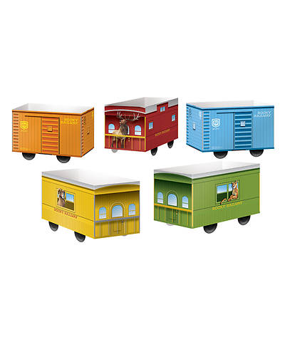 Picture of Vacation Bible School VBS 2021 Rocky Railway Paper Pop-Up Boxcars Elementary (Pkg 2 each of 5 designs)