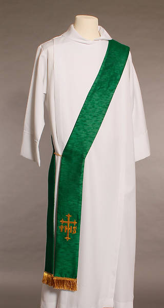 Picture of Green IHS Cross Deacon Stole