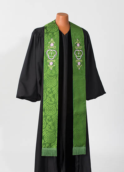 Picture of Abbott Hall 8000 Series Green Silk Damask Stole