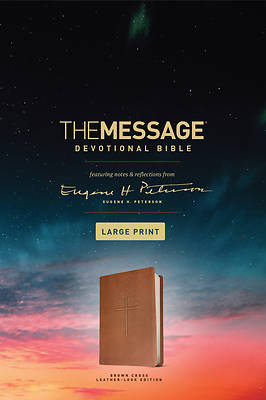 Picture of The Message Devotional Bible, Large Print (Leather-Look, Brown)