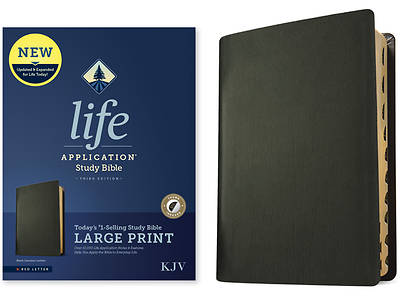 Picture of KJV Life Application Study Bible, Third Edition, Large Print (Genuine Leather, Black, Indexed, Red Letter)