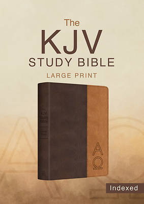 Picture of The KJV Study Bible, Large Print (Indexed) [Two-Tone Brown Alpha & Omega]