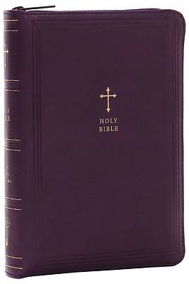 Picture of KJV Holy Bible, Compact Reference Bible, Leathersoft, Purple with Zipper, 53,000 Cross-References, Red Letter, Comfort Print