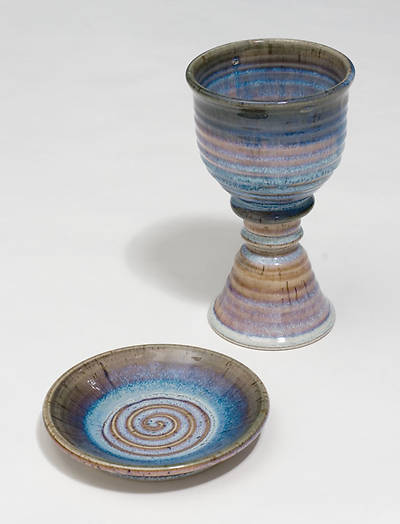Picture of Earthenware Chalice and Paten Set, Multi-Colored