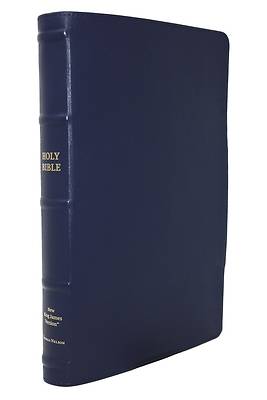 Picture of Nkjv, Thinline Reference Bible, Large Print, Premium Goatskin Leather, Blue, Premier Collection, Comfort Print