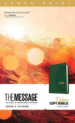 Picture of The Message Deluxe Gift Bible, Large Print (Leather-Look, Green)