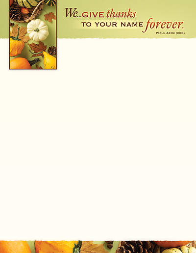 Picture of We Give Thanks Thanksgiving Letterhead