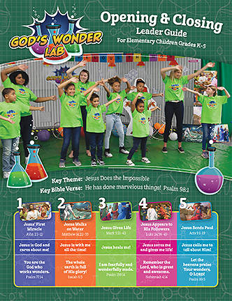Picture of Vacation Bible School VBS 2022 God's Wonder Lab Opening & Closing Leader Guide