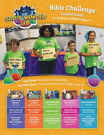 Picture of Vacation Bible School VBS 2022 God's Wonder Lab Bible Challenge Leader Guide