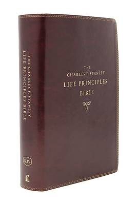 Picture of Kjv, Charles F. Stanley Life Principles Bible, 2nd Edition, Leathersoft, Burgundy, Indexed, Comfort Print