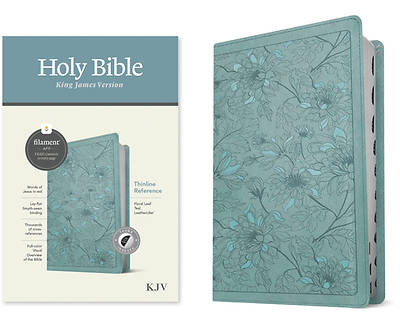 Picture of KJV Thinline Reference Bible, Filament Enabled Edition (Red Letter, Leatherlike, Floral Leaf Teal, Indexed)