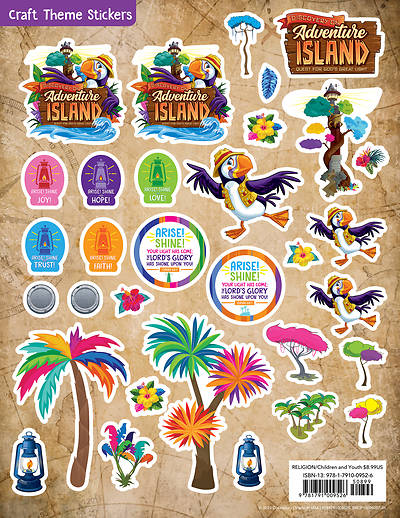Picture of Vacation Bible School (VBS) 2021 Discovery on Adventure Island Craft Theme Stickers (Pkg of 12)