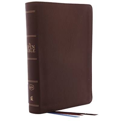 Picture of The Kjv, Open Bible, Genuine Leather, Brown, Red Letter Edition, Comfort Print