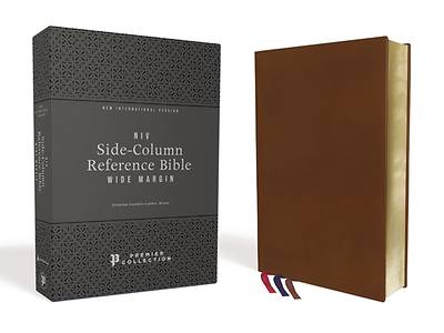 Picture of Niv, Side-Column Reference Bible, Wide Margin, Premium Goatskin Leather, Brown, Premier Collection, Comfort Print
