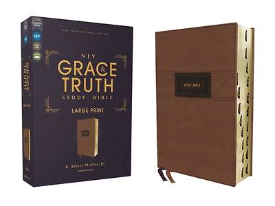 Picture of Niv, the Grace and Truth Study Bible, Large Print, Leathersoft, Brown, Red Letter, Thumb Indexed, Comfort Print