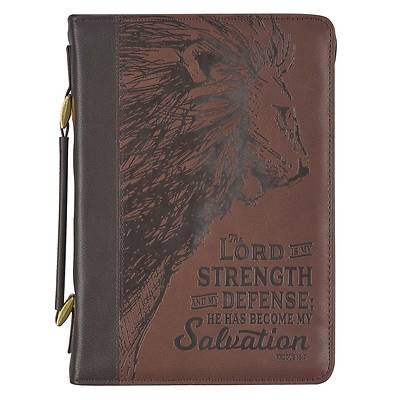 Bible Cover Medium Brown Lord Is My Strength Exodus 15