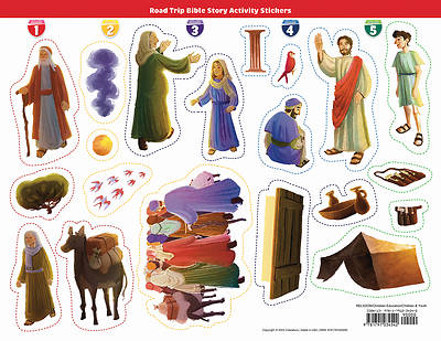 Picture of Vacation Bible School (VBS) 2025 Road Trip Bible Story Activity Stickers (Pkg of 6)