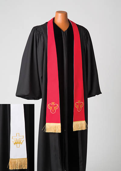 Reversible Ready-Made Red and White Stole