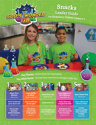 Picture of Vacation Bible School VBS 2022 God's Wonder Lab Snack Leader Guide2