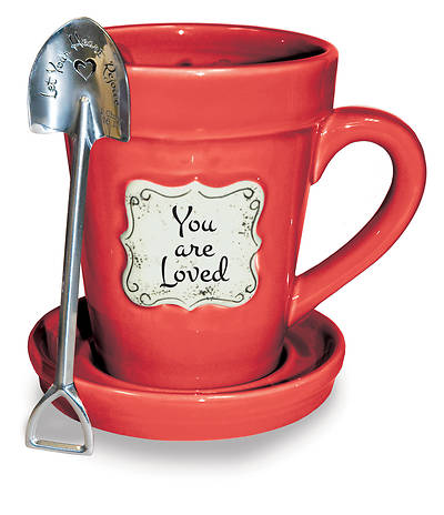 Picture of Flower Pot Mug: Red-You are Loved