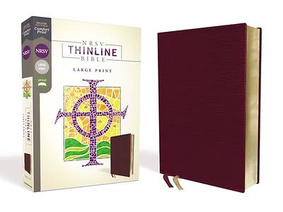 Picture of NRSV Thinline Bible, Large Print, Bonded Leather, Burgundy, Comfort Print