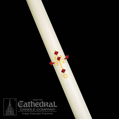 Picture of Cathedral Plain Paschal Candle 3-1/2" x 62"