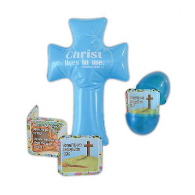 Picture of Jumbo Gospel Easter Egg with Inflatable Cross and Accordion-Fold Booklet