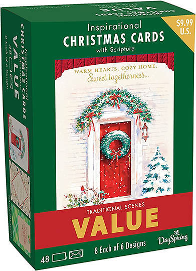 Picture of Christmas Traditional Scenes Value Boxed Cards - Box of 48 - 6 Designs