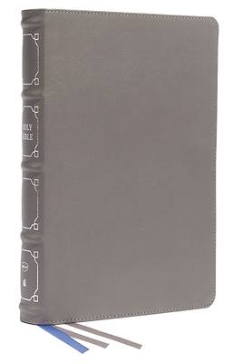 Picture of Nkjv, Reference Bible, Classic Verse-By-Verse, Center-Column, Genuine Leather, Gray, Red Letter, Comfort Print
